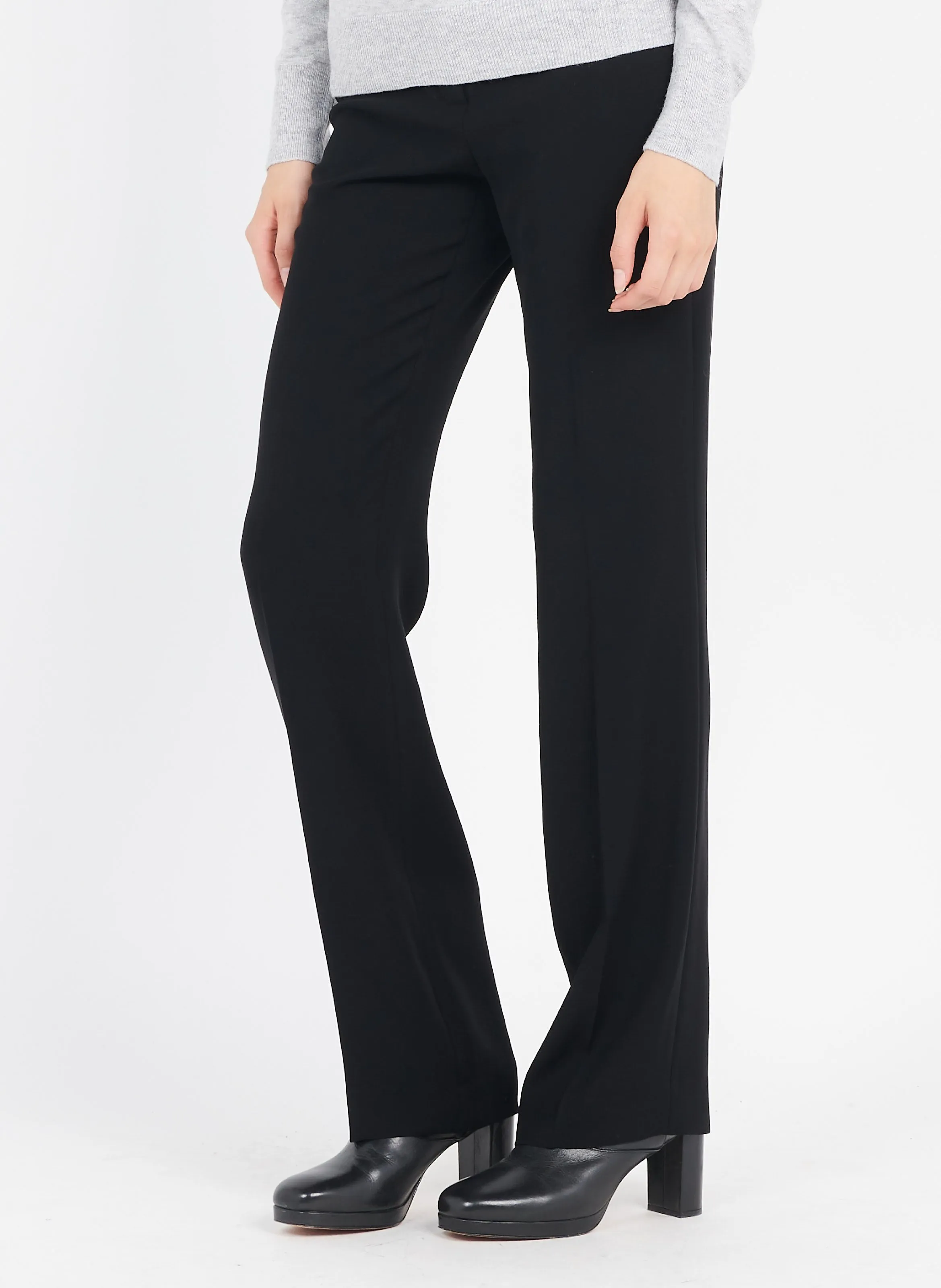 CLEMENTB  PANTALóN RECTO CON PINZAS EN NEGRO