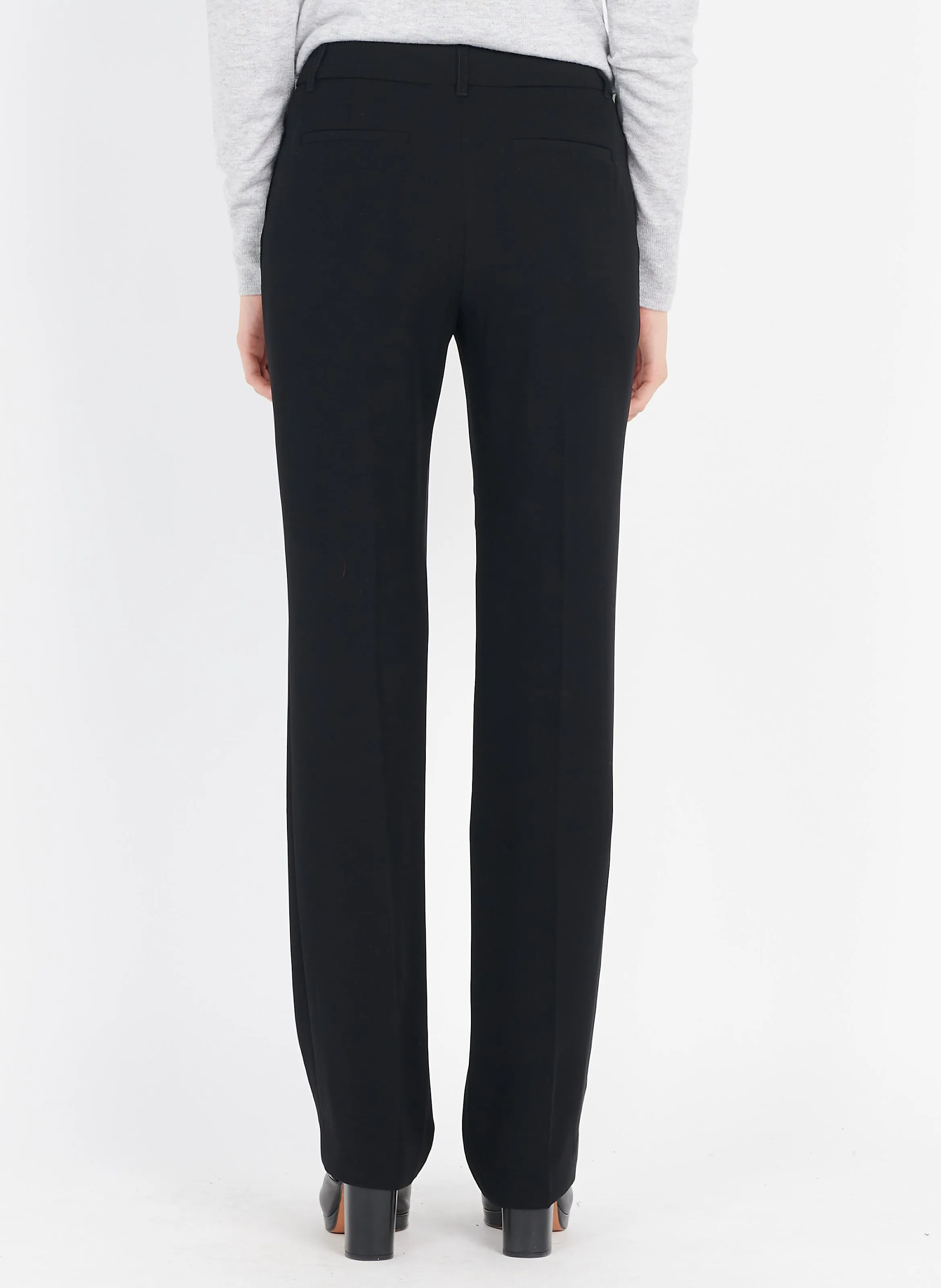 CLEMENTB  PANTALóN RECTO CON PINZAS EN NEGRO
