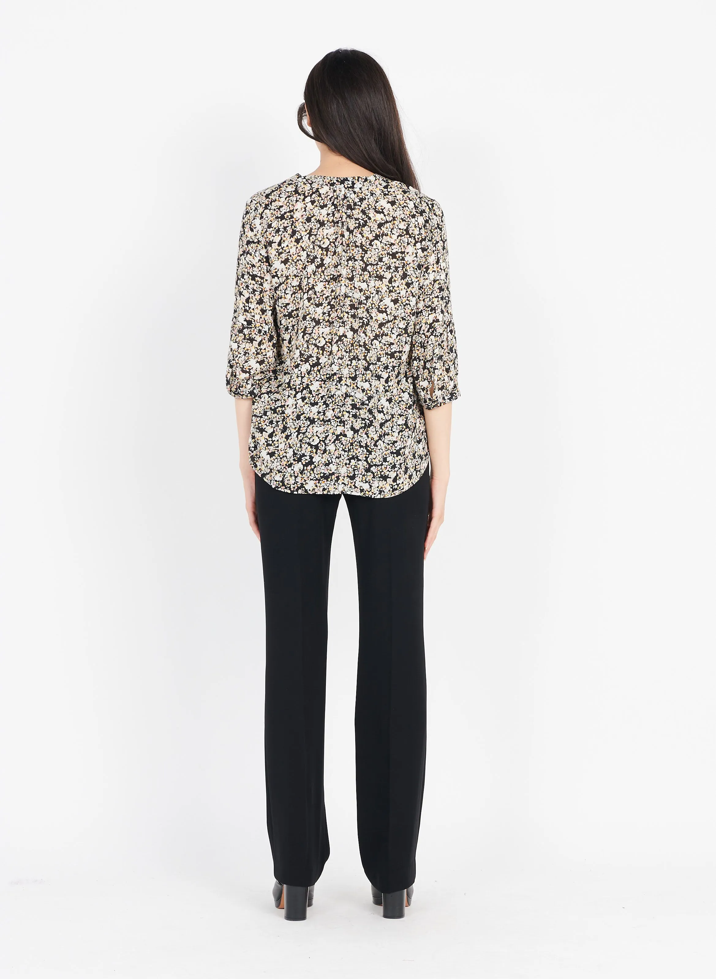 CLEMENTB  PANTALóN RECTO CON PINZAS EN NEGRO