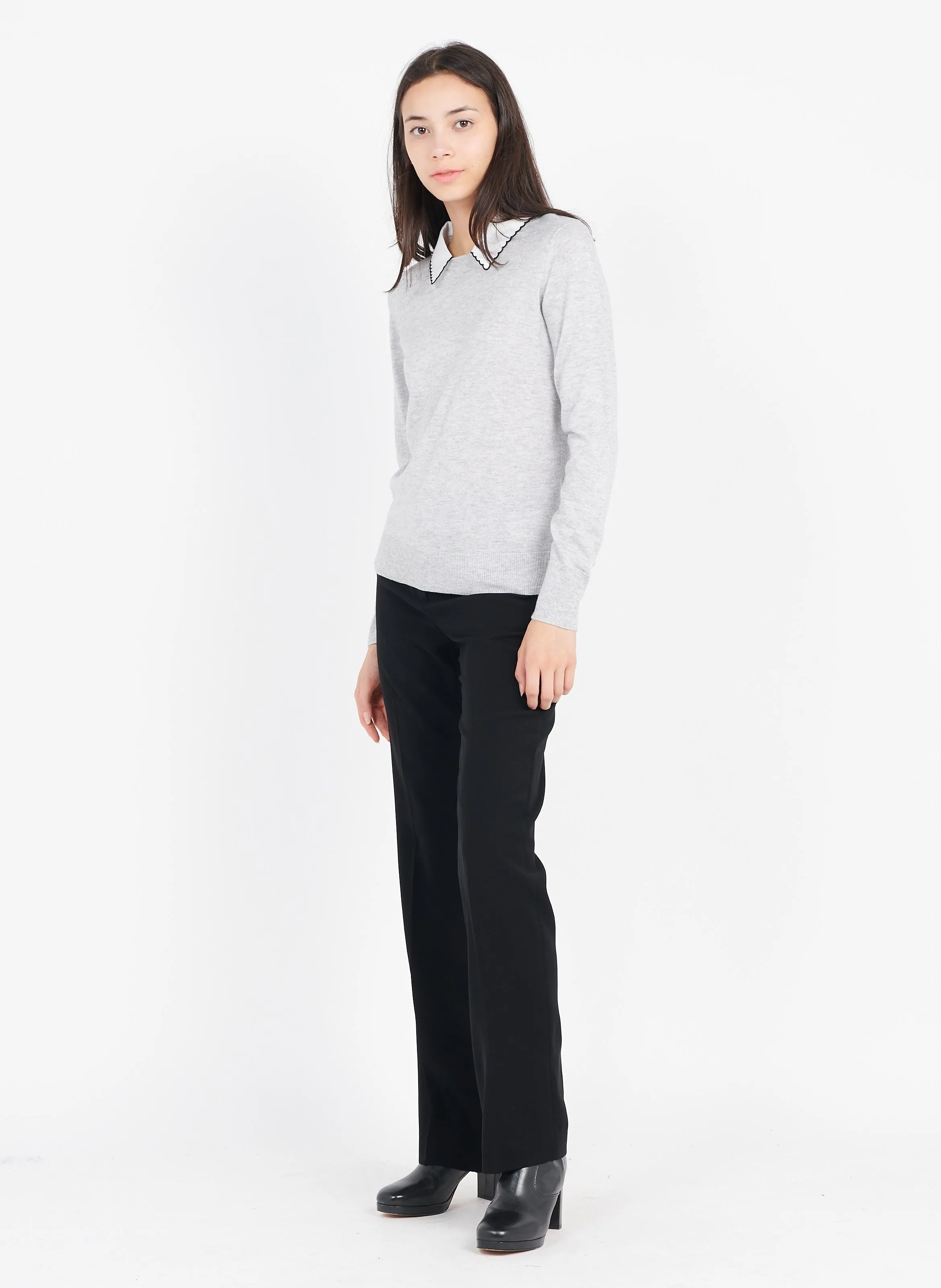 CLEMENTB  PANTALóN RECTO CON PINZAS EN NEGRO