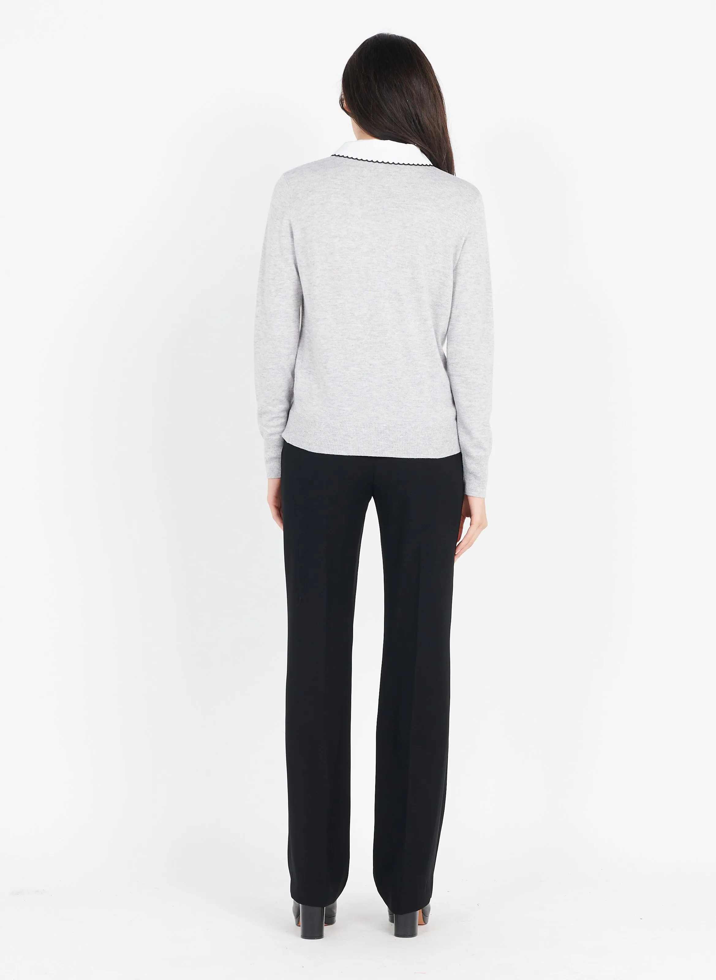 CLEMENTB  PANTALóN RECTO CON PINZAS EN NEGRO