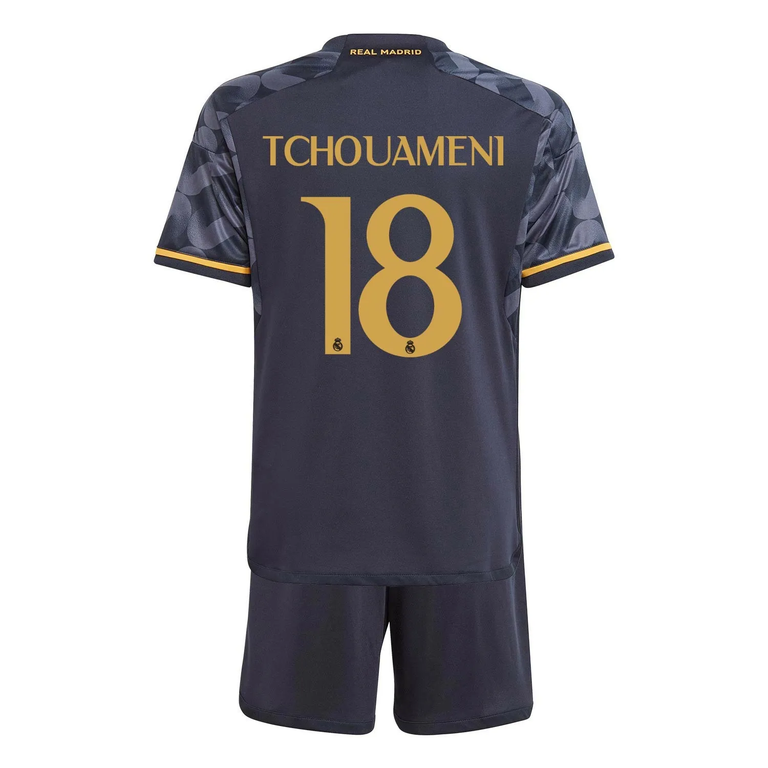 Conjunto adidas 2a Real Madrid Tchouameni niño 2023 2024