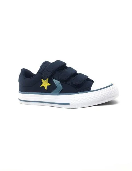 converse azul velcros