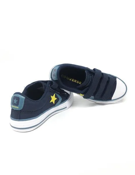 converse azul velcros