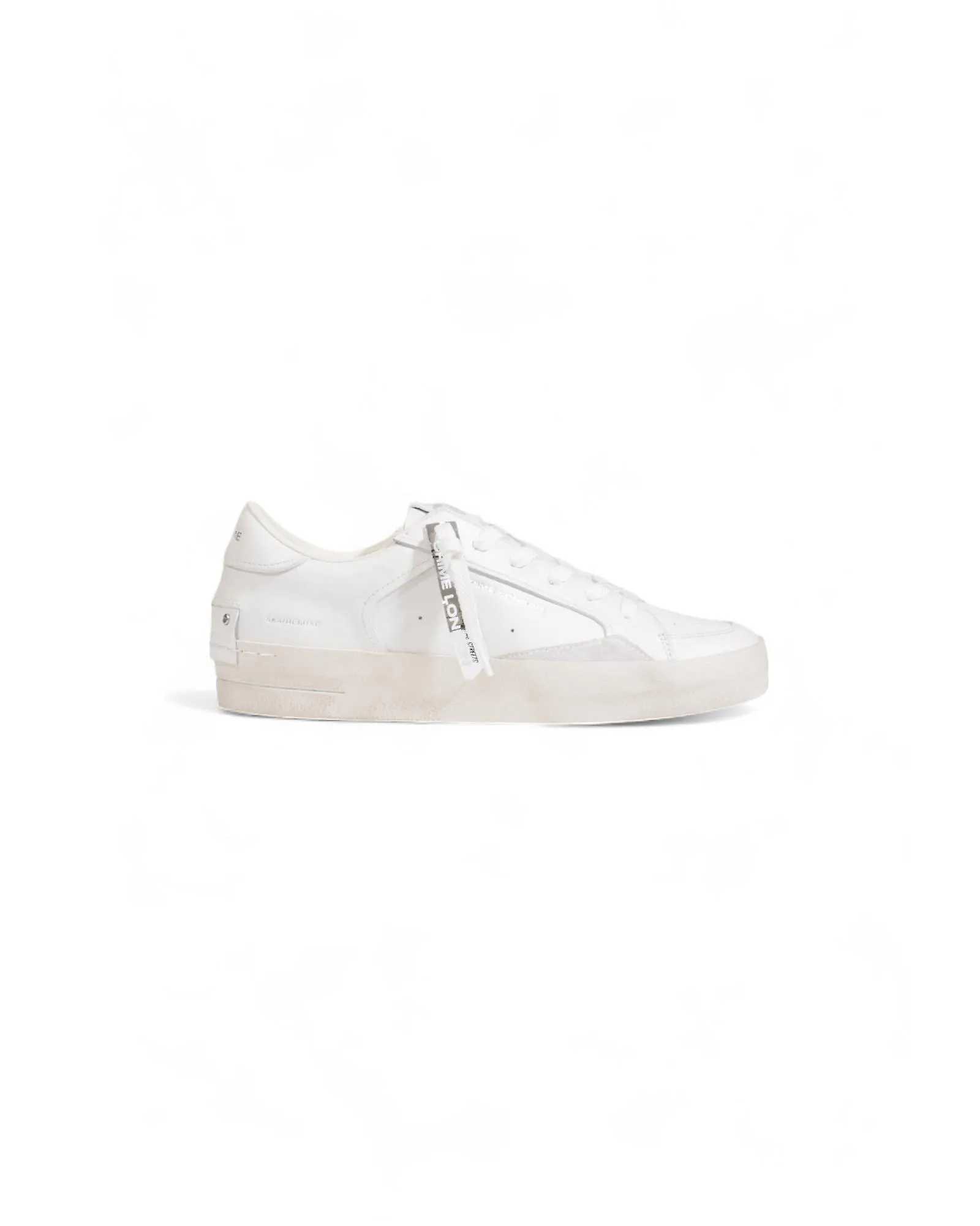 Crime London Zapatillas de Cuero Blanco con Suela de Goma