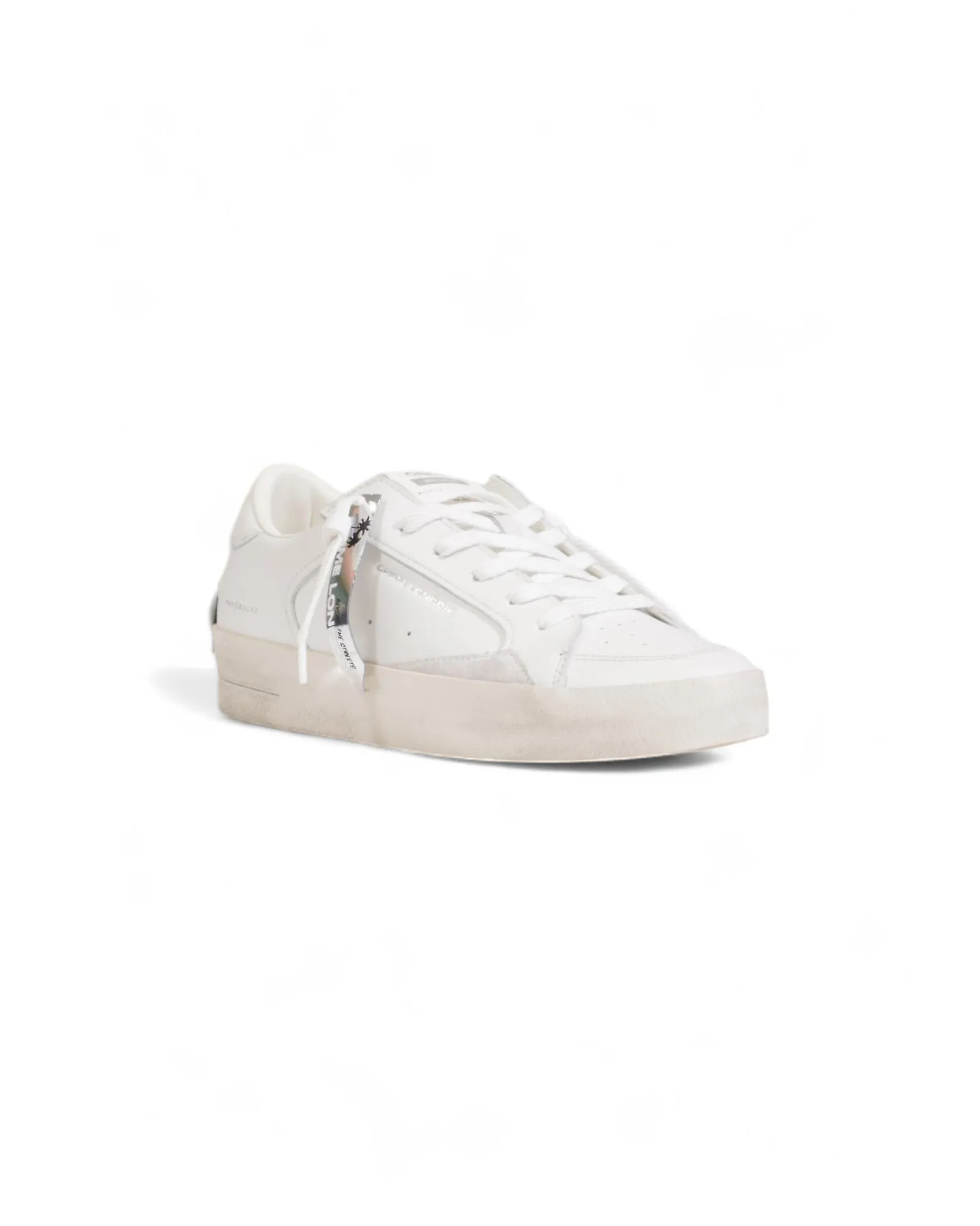 Crime London Zapatillas de Cuero Blanco con Suela de Goma