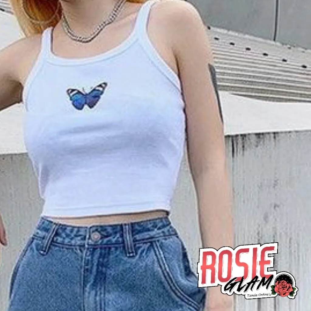 CROP TOP MARIPOSA  ROSIEGLAM