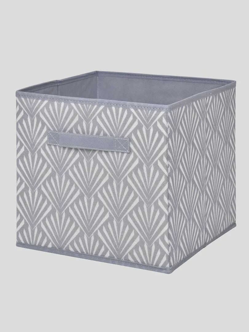 CUBO DE ALMACENAJE ESTAMPADO  GRIS