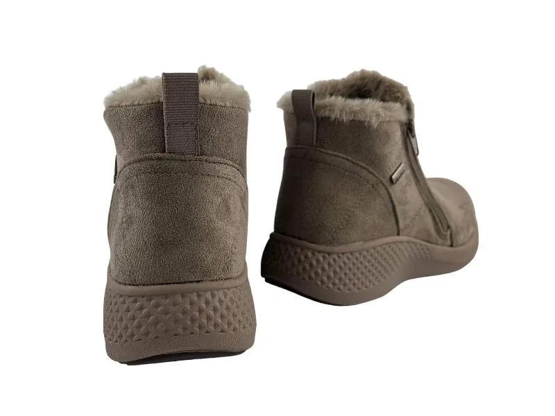 Cutillas | Botines de mujer con cremallera Secotex taupe Ñora