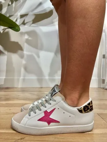 Deportiva Estrella ROADSTAR Blanco/Fucsia