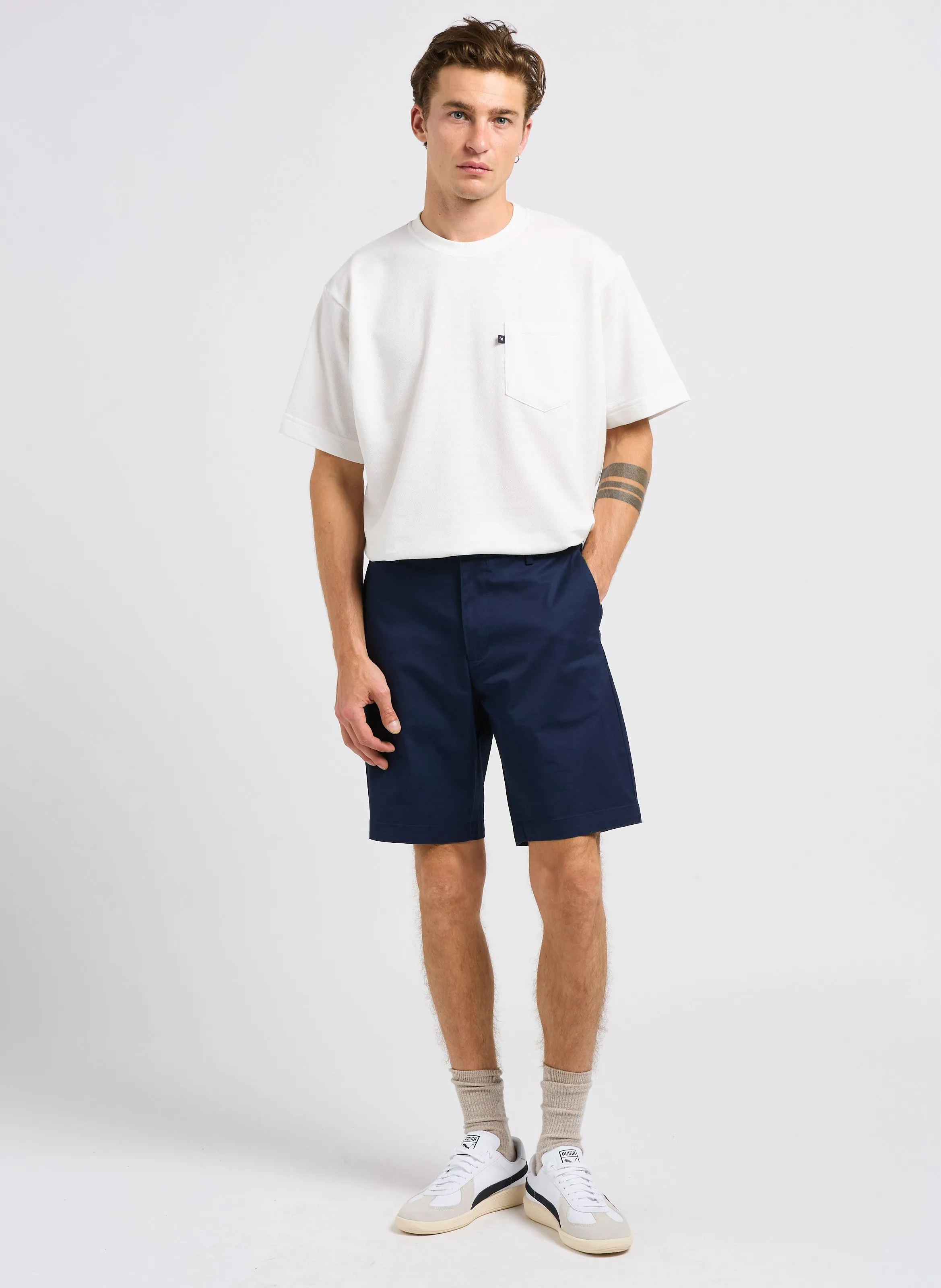 DOCKERS Short chino slim fit de mezcla de algodón en azul