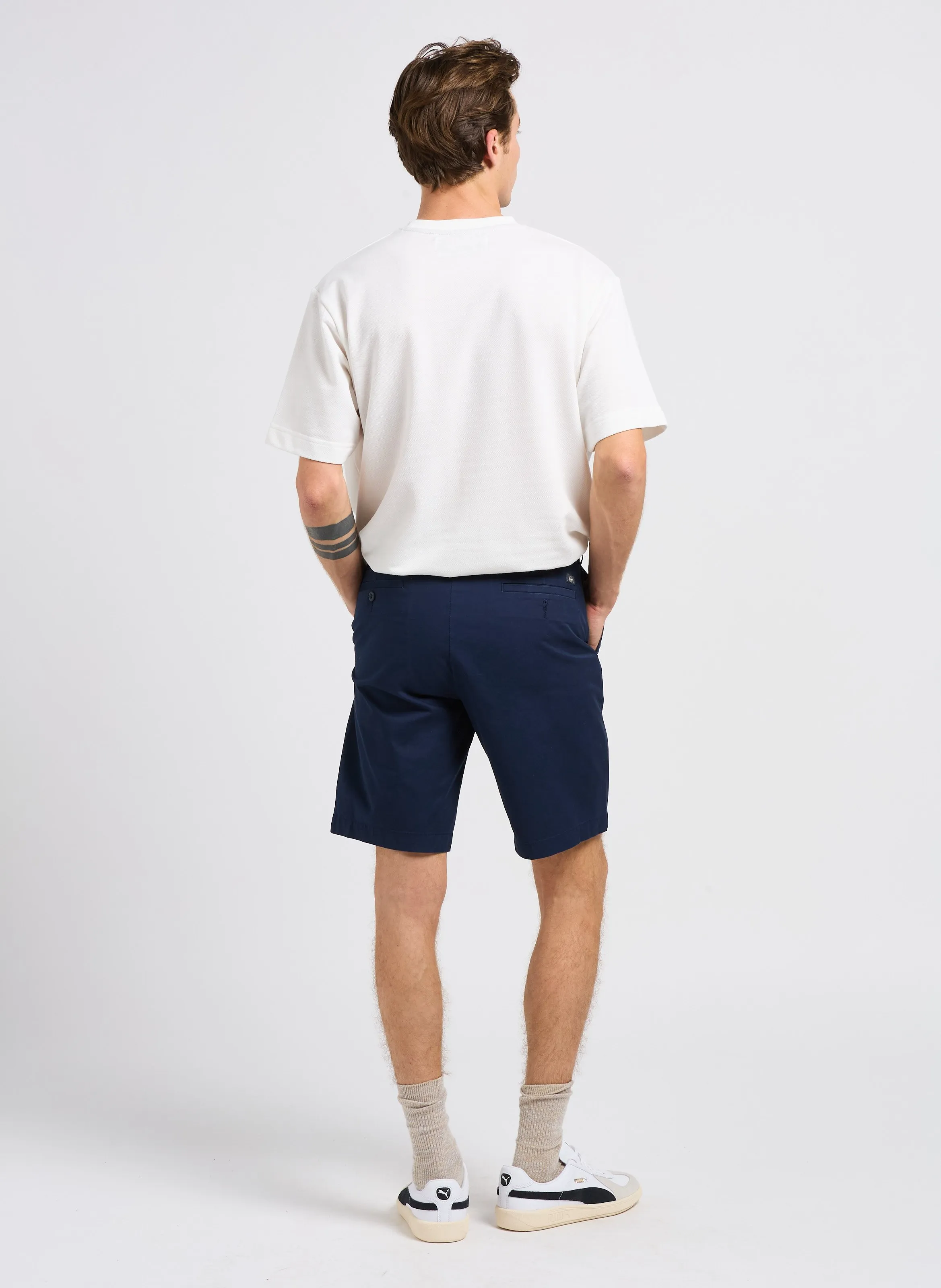 DOCKERS Short chino slim fit de mezcla de algodón en azul