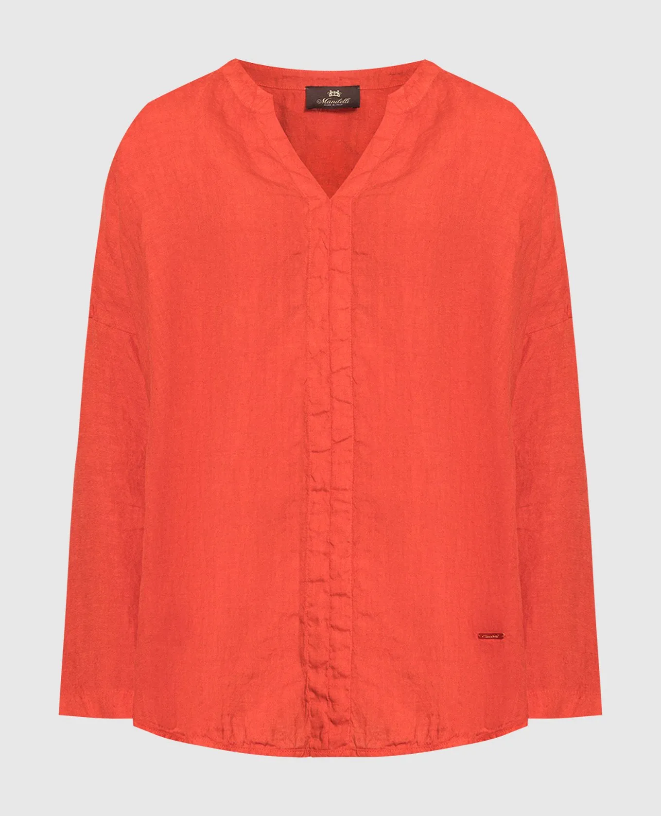 Enrico Mandelli Red linen blouse with logo