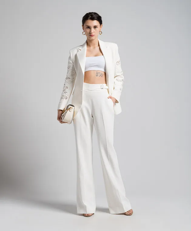 Ermanno Scervino White flared pants with linen