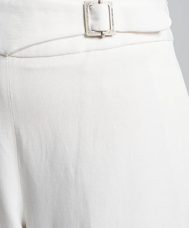 Ermanno Scervino White flared pants with linen