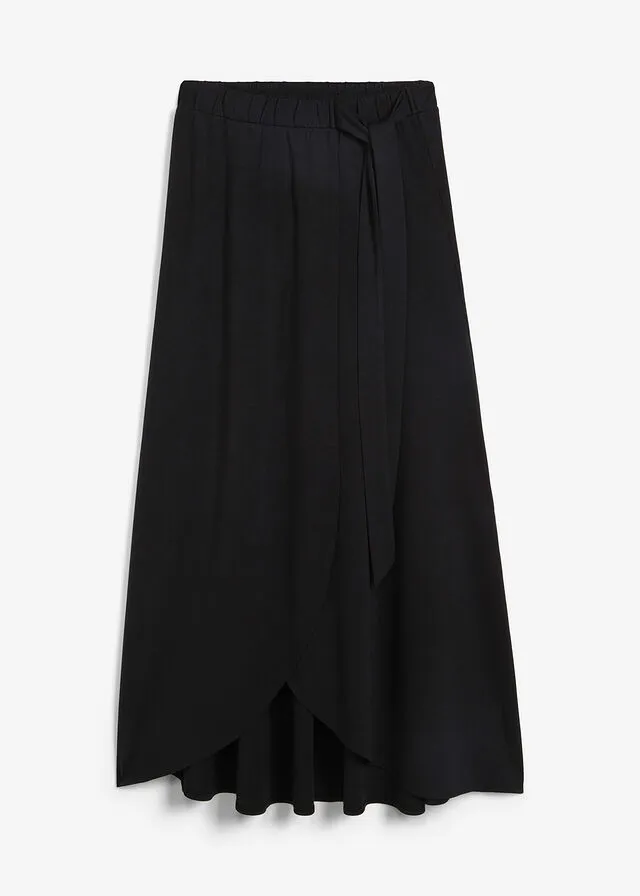 Falda con diseño cruzado Negro