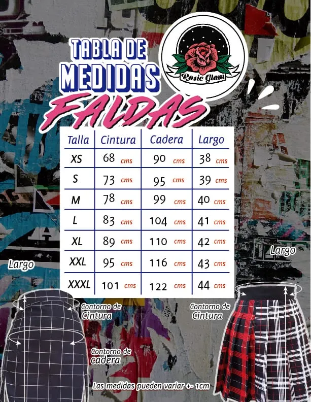 FALDA ESCOCESA CON CARGADERAS  ROSIEGLAM