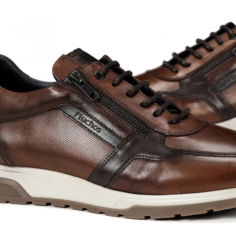 FLUCHOS Louis F1600 Negro y marrón Deportivo casual hombre