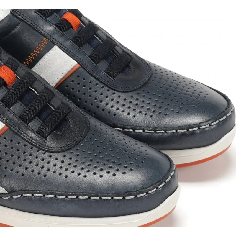 FLUCHOS Yannic F1443 Azul y cuero Deportivo casual elásticos Hombre