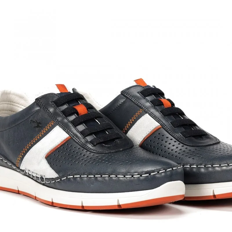 FLUCHOS Yannic F1443 Azul y cuero Deportivo casual elásticos Hombre