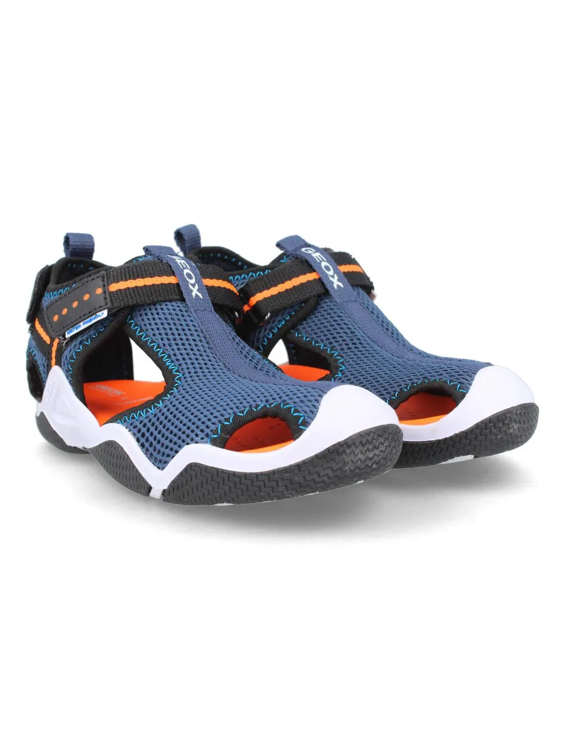 GEOX  SANDALIA WATER FRIENDLY J WADER BOY A NAVY ORANGE
