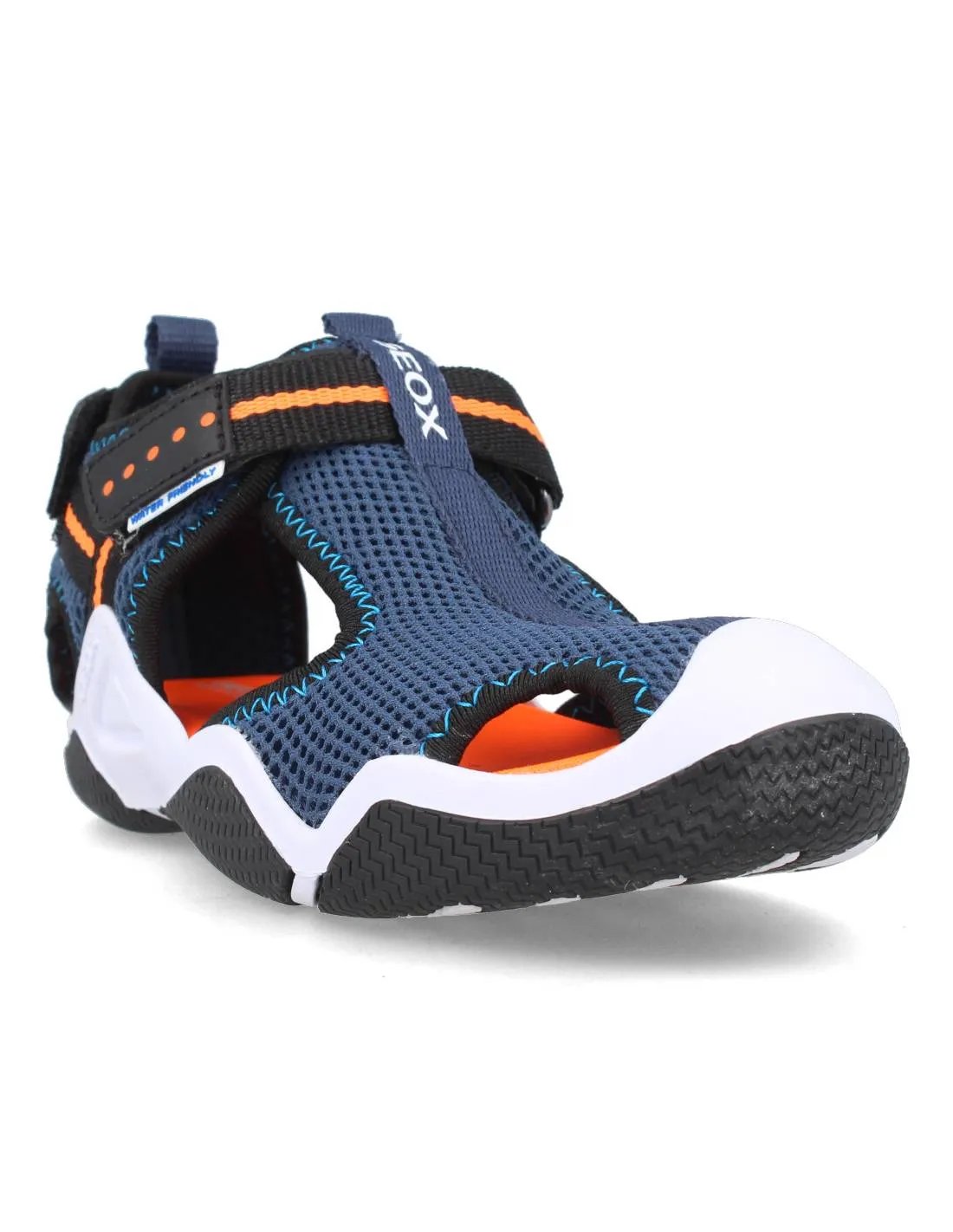 GEOX  SANDALIA WATER FRIENDLY J WADER BOY A NAVY ORANGE