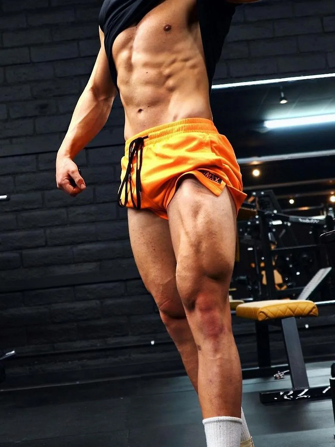 Gimnasios Pantalones cortos para correr Pantalones cortos deportivos de fitness casual de verano para hombre Malla masculina Tre