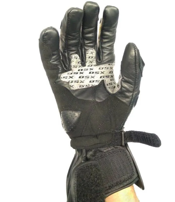 Guantes Moto PIEL Con REFUERZOS OSX Piel y Protecciones Unisex Panda 936 Negro