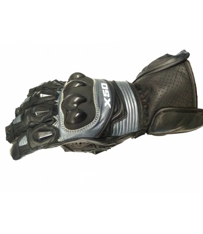 Guantes Moto PIEL Con REFUERZOS OSX Piel y Protecciones Unisex Panda 936 Negro