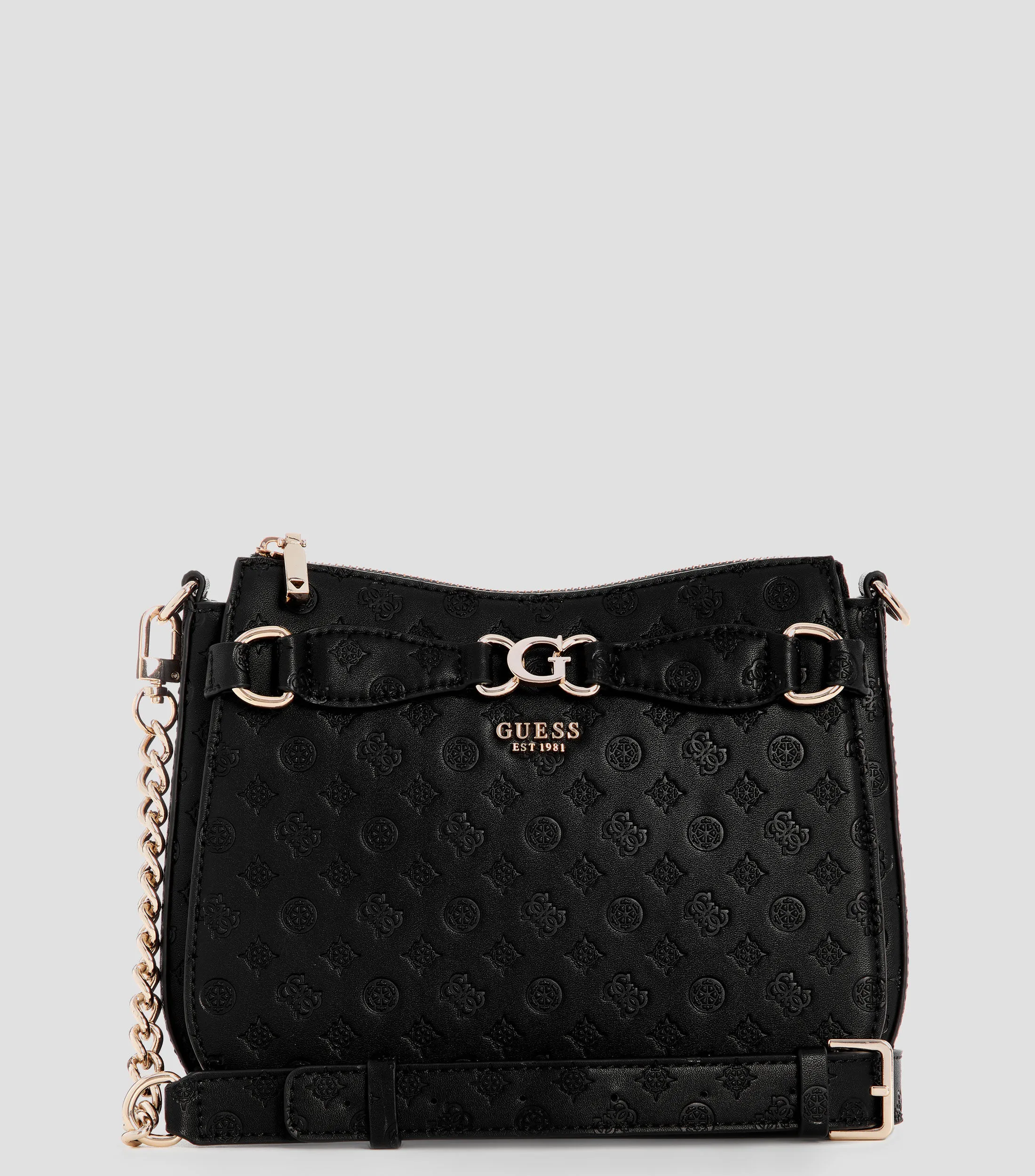 Guess Bolso Hobo negro Arlena Logo Monogram Mujer
