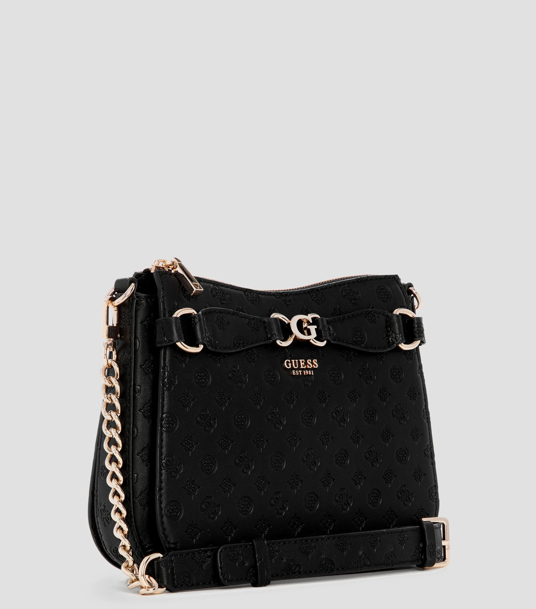 Guess Bolso Hobo negro Arlena Logo Monogram Mujer