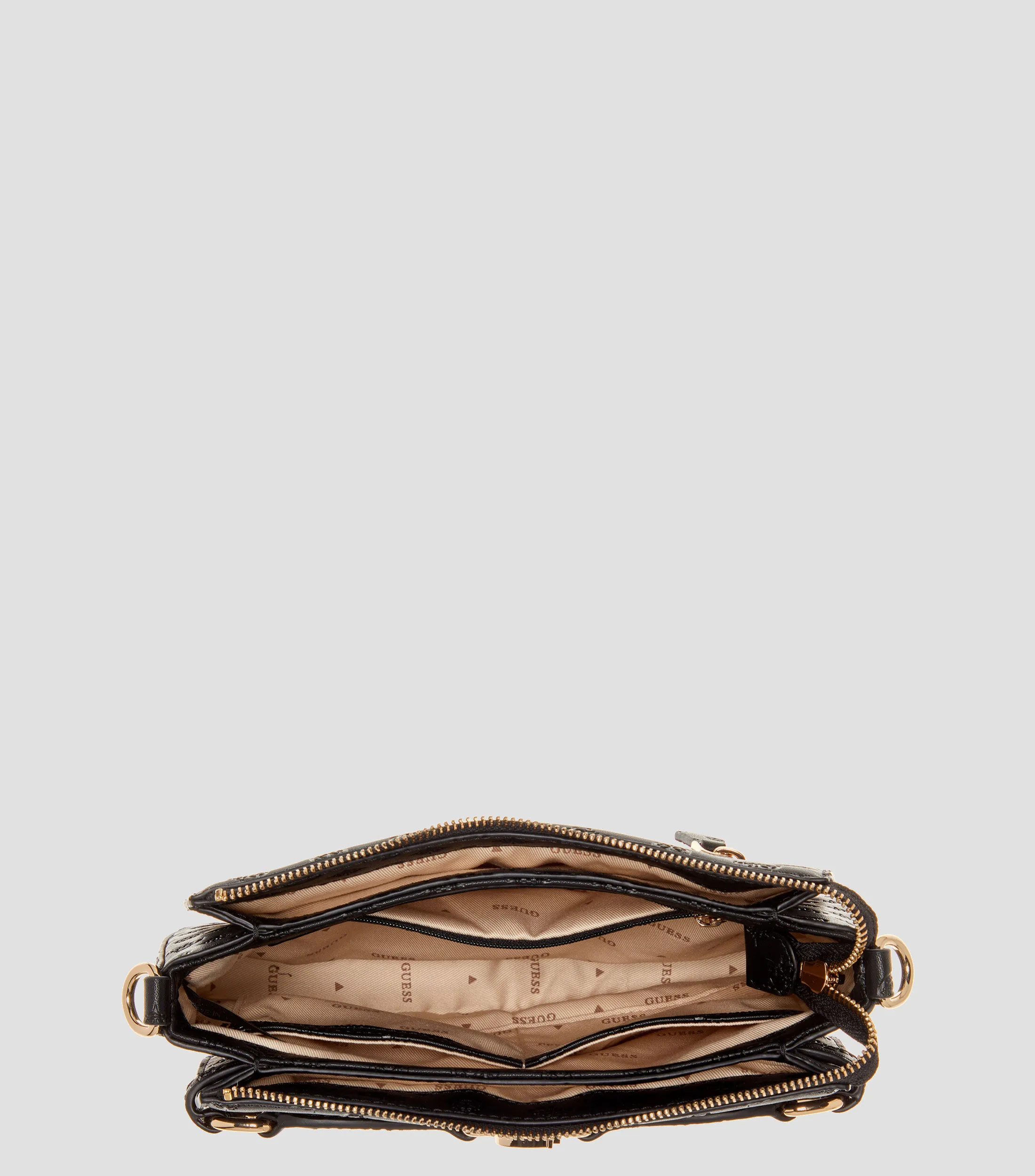 Guess Bolso Hobo negro Arlena Logo Monogram Mujer