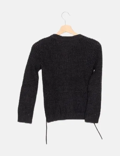 H&M Cárdigan gris punto