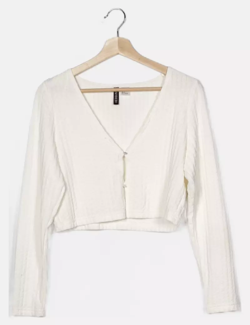 H&M Top texturizada blanca
