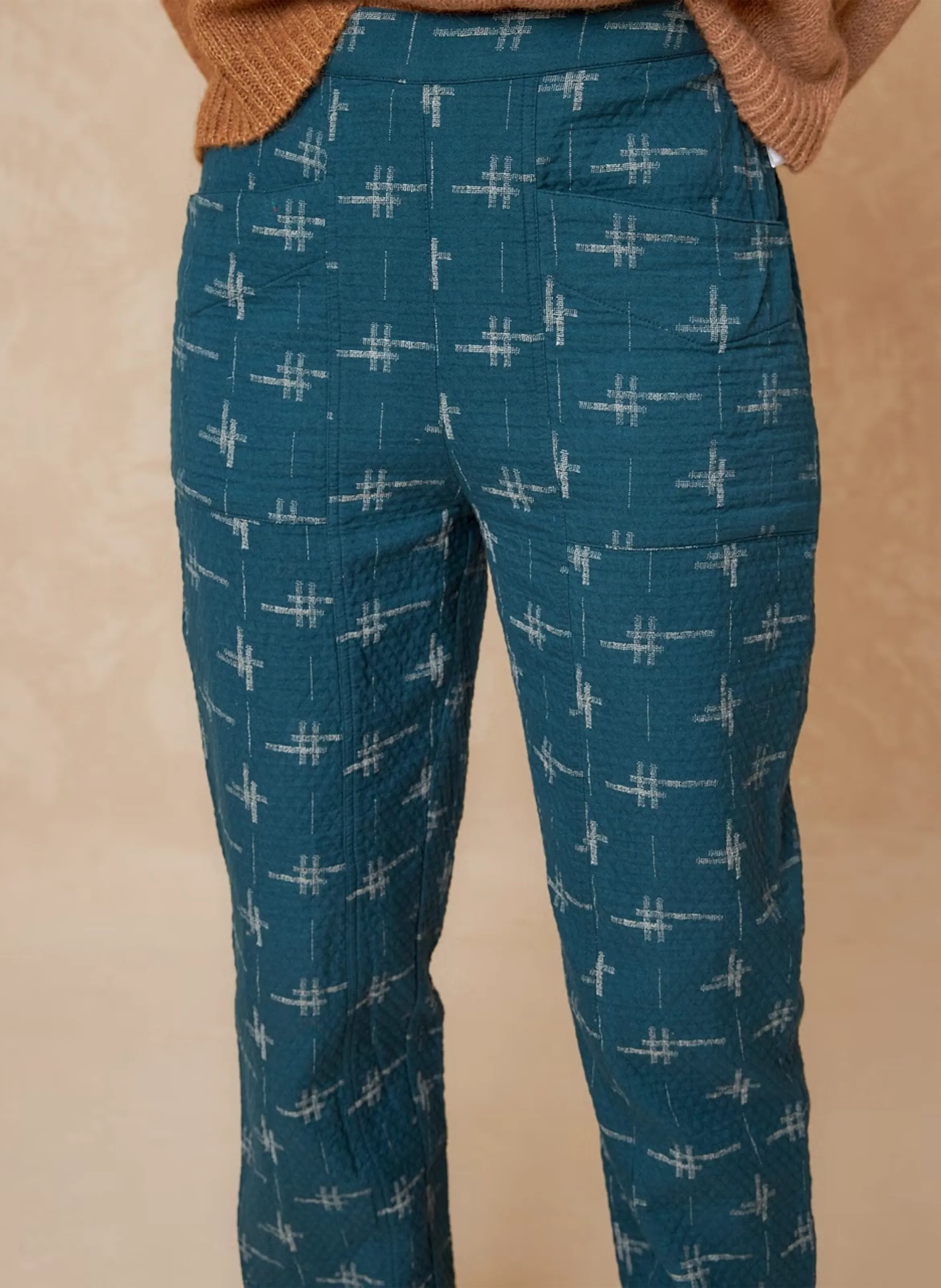 INDI & COLD Pantalón recto de algodón en azul