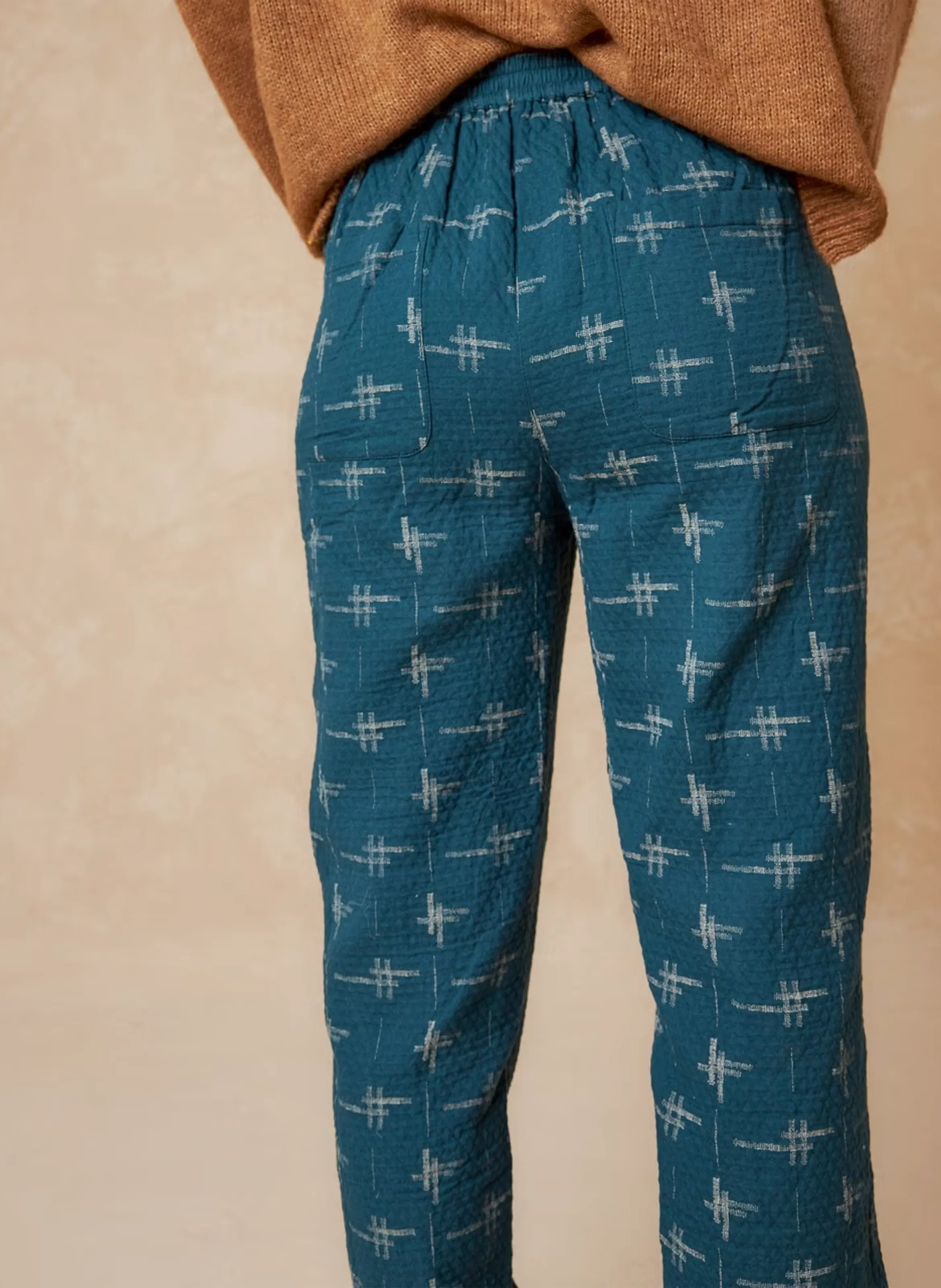 INDI & COLD Pantalón recto de algodón en azul