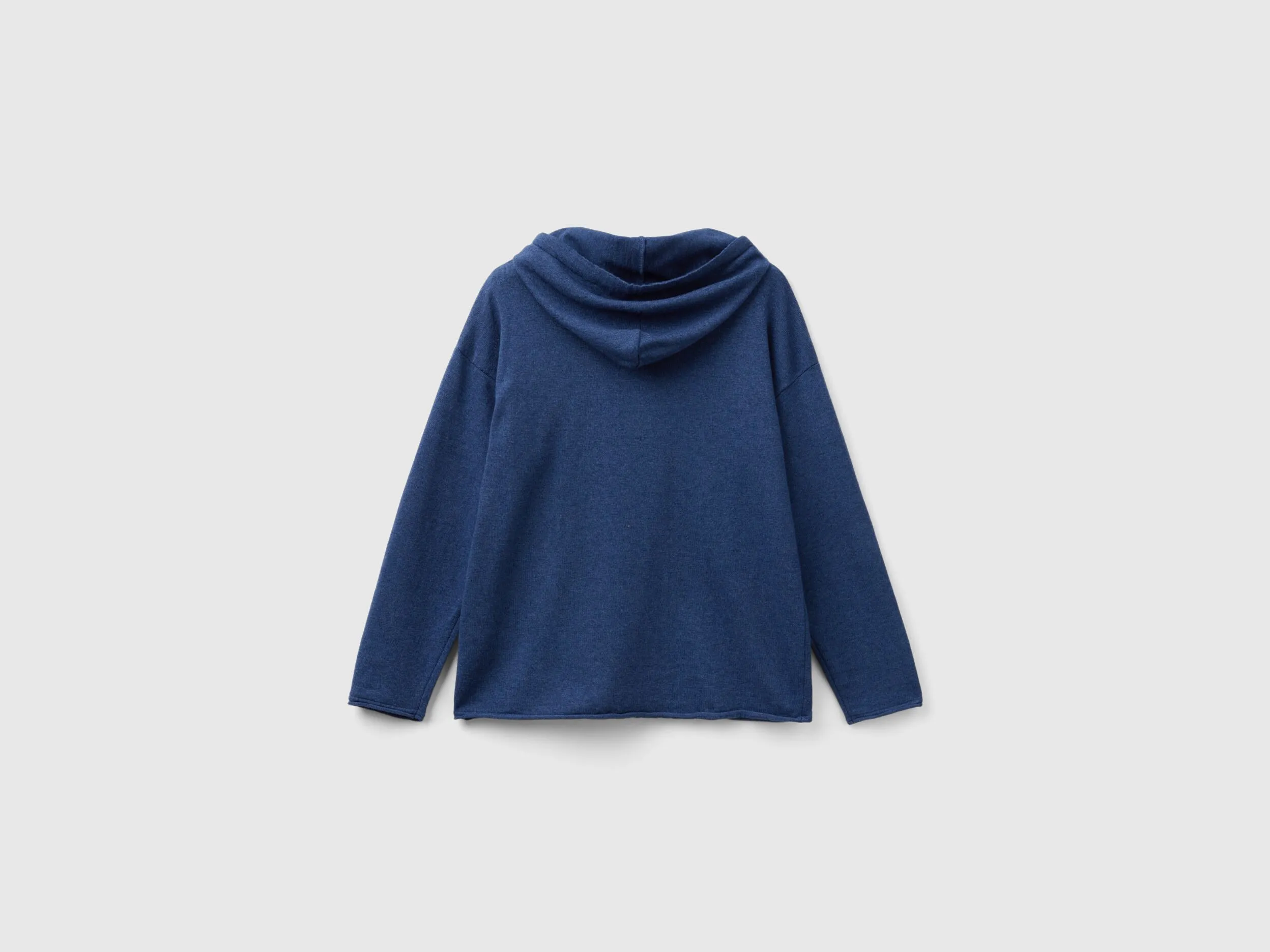 Jersey azul de cachemir mixto con capucha