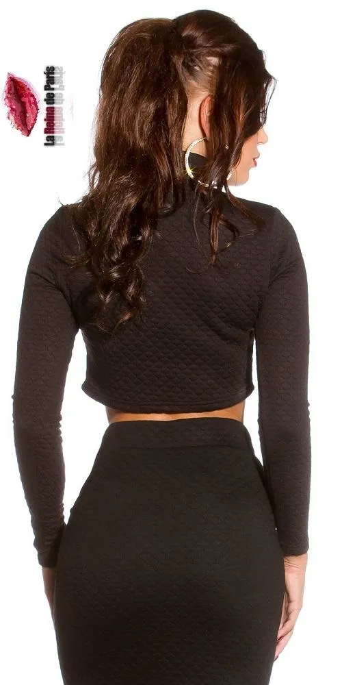 Jersey ropa de moda Pamella corto negro