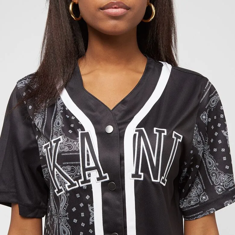 karl kani camiseta  collage paisley block baseball
