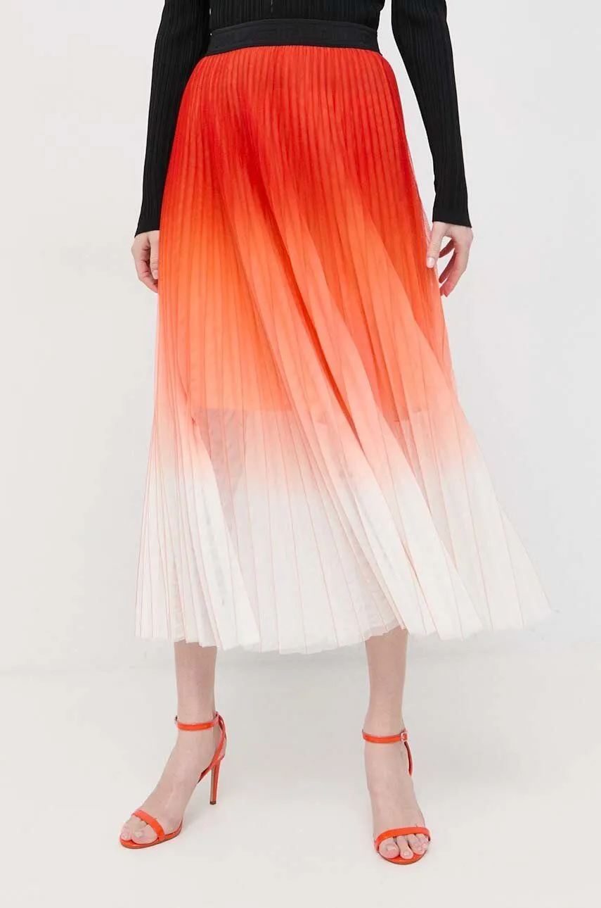 KARL LAGERFELD Pleated Mesh Ombre Skirt
