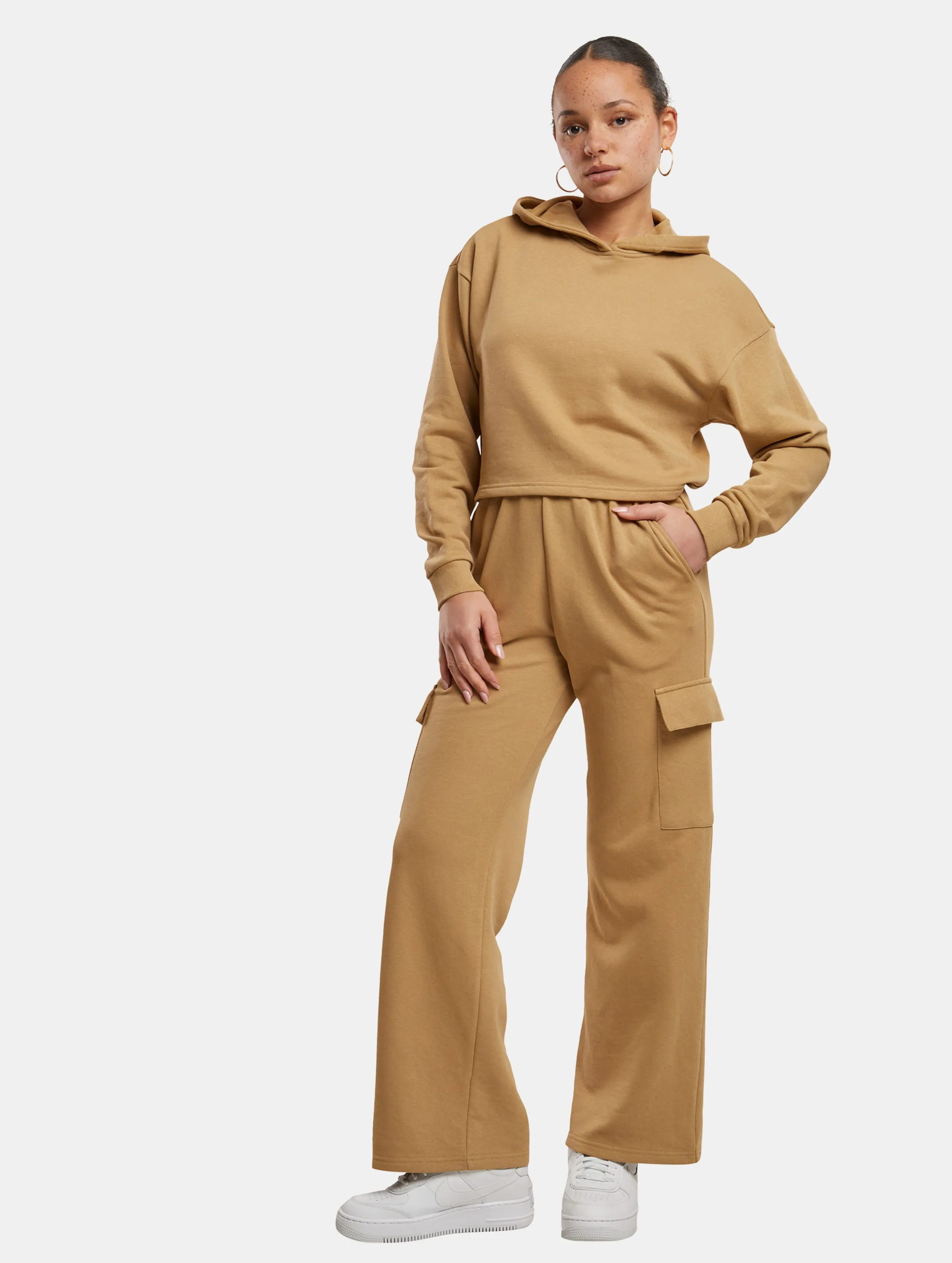 Ladies Oversized Cropped Light Terry