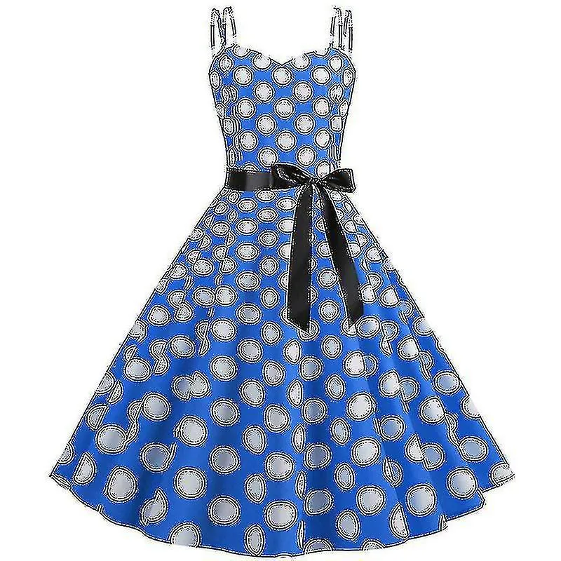 Lady Sleeveless Polka Dot Dress Party Vestidos de verano de vacaciones