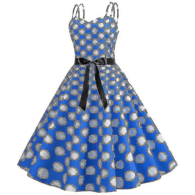 Lady Sleeveless Polka Dot Dress Party Vestidos de verano de vacaciones