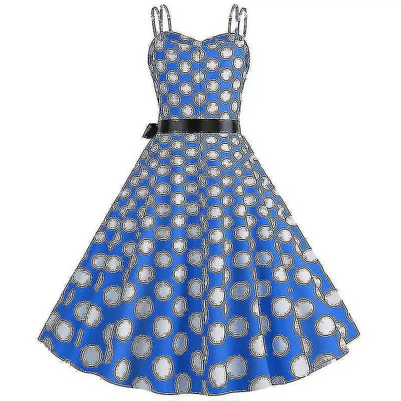 Lady Sleeveless Polka Dot Dress Party Vestidos de verano de vacaciones