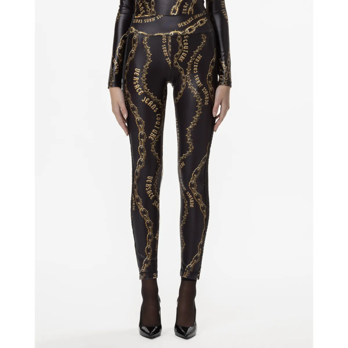 Leggings Versace Jeans Couture 77HAC114 Negro