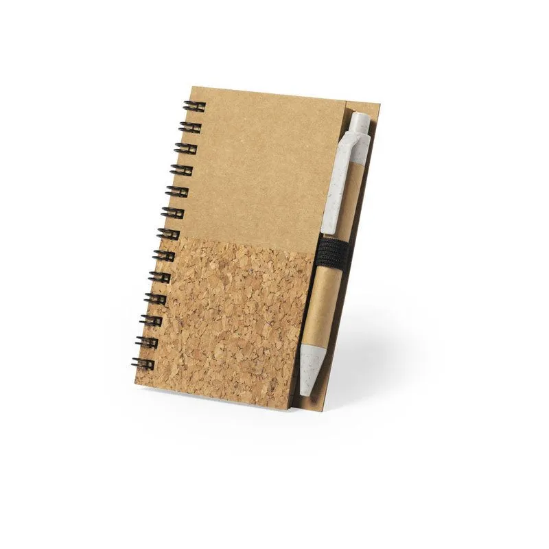 Libreta Sulax Portada Rígida. 50 Hojas. Bolígrafo Cartón Reciclado/ Caña de Trigo/ ABS Incluido