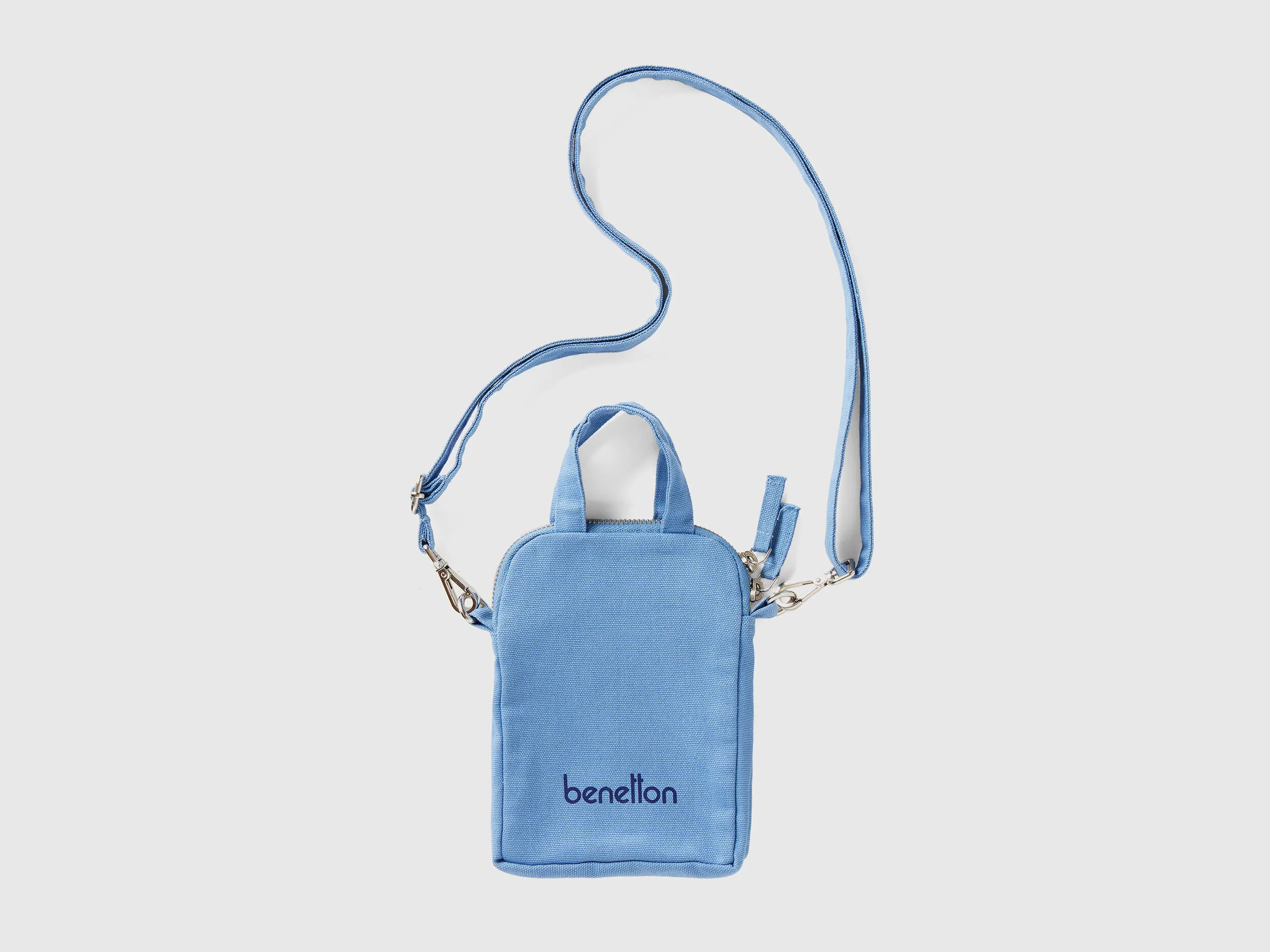 Light blue cell phone holder in pure cotton