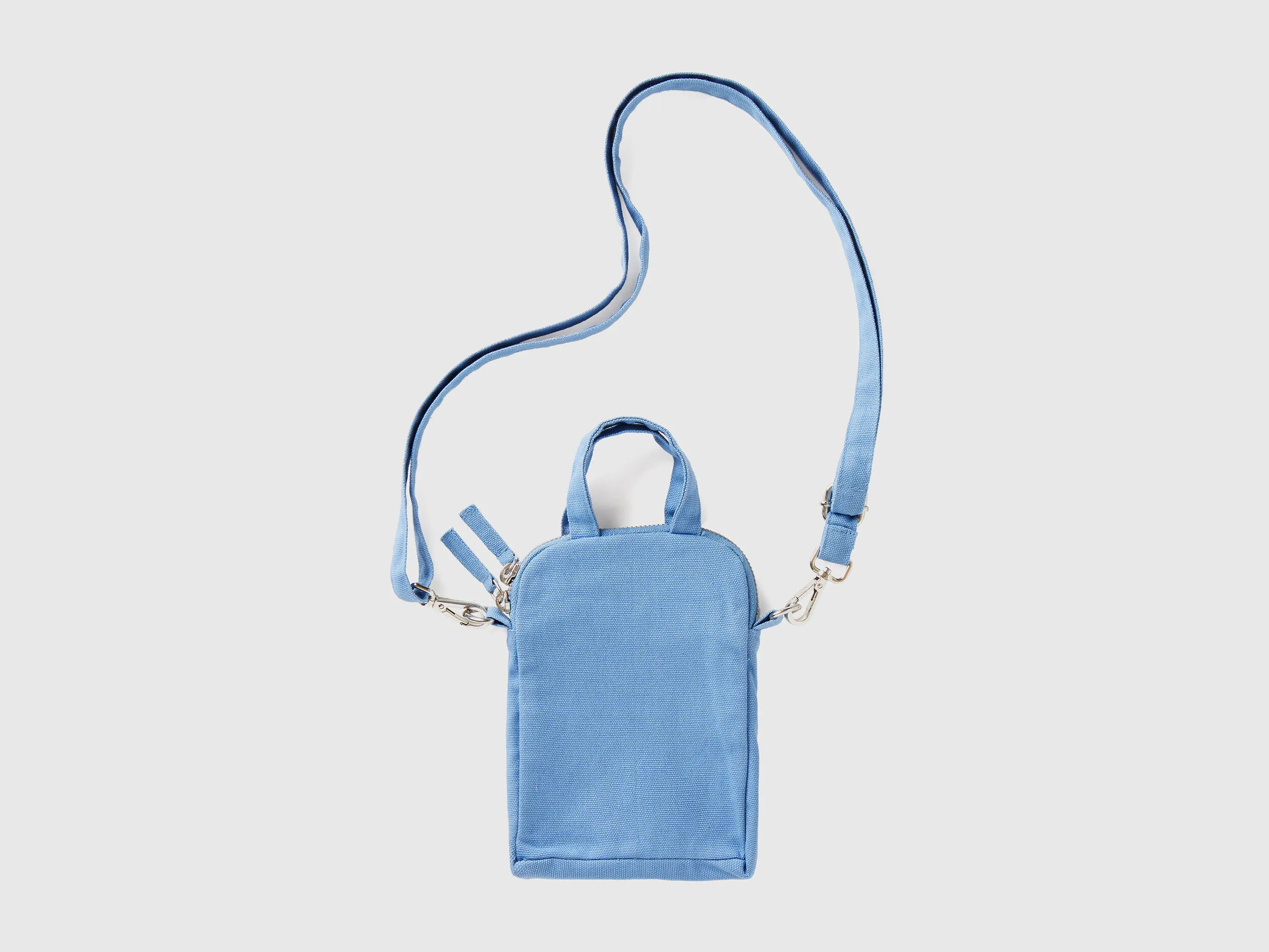 Light blue cell phone holder in pure cotton