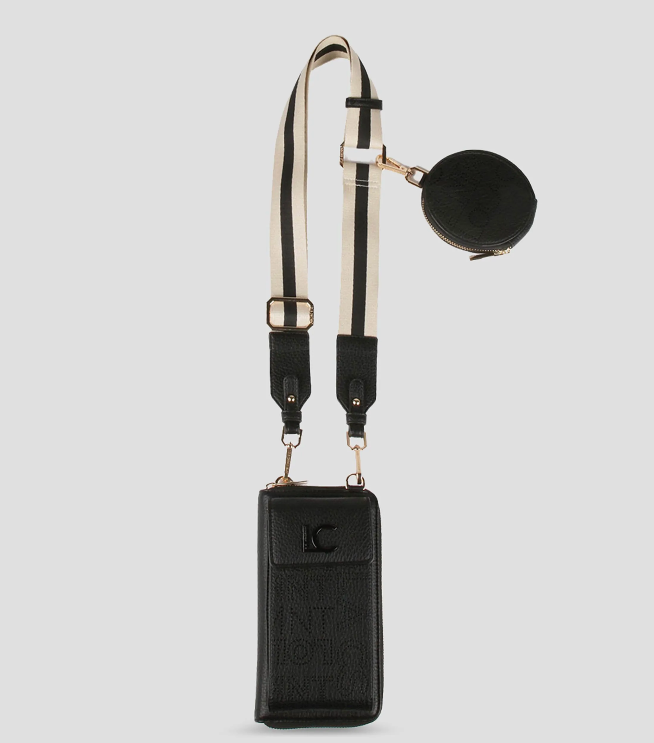 Lola Casademunt Bolso crossbody negro granulado Mujer