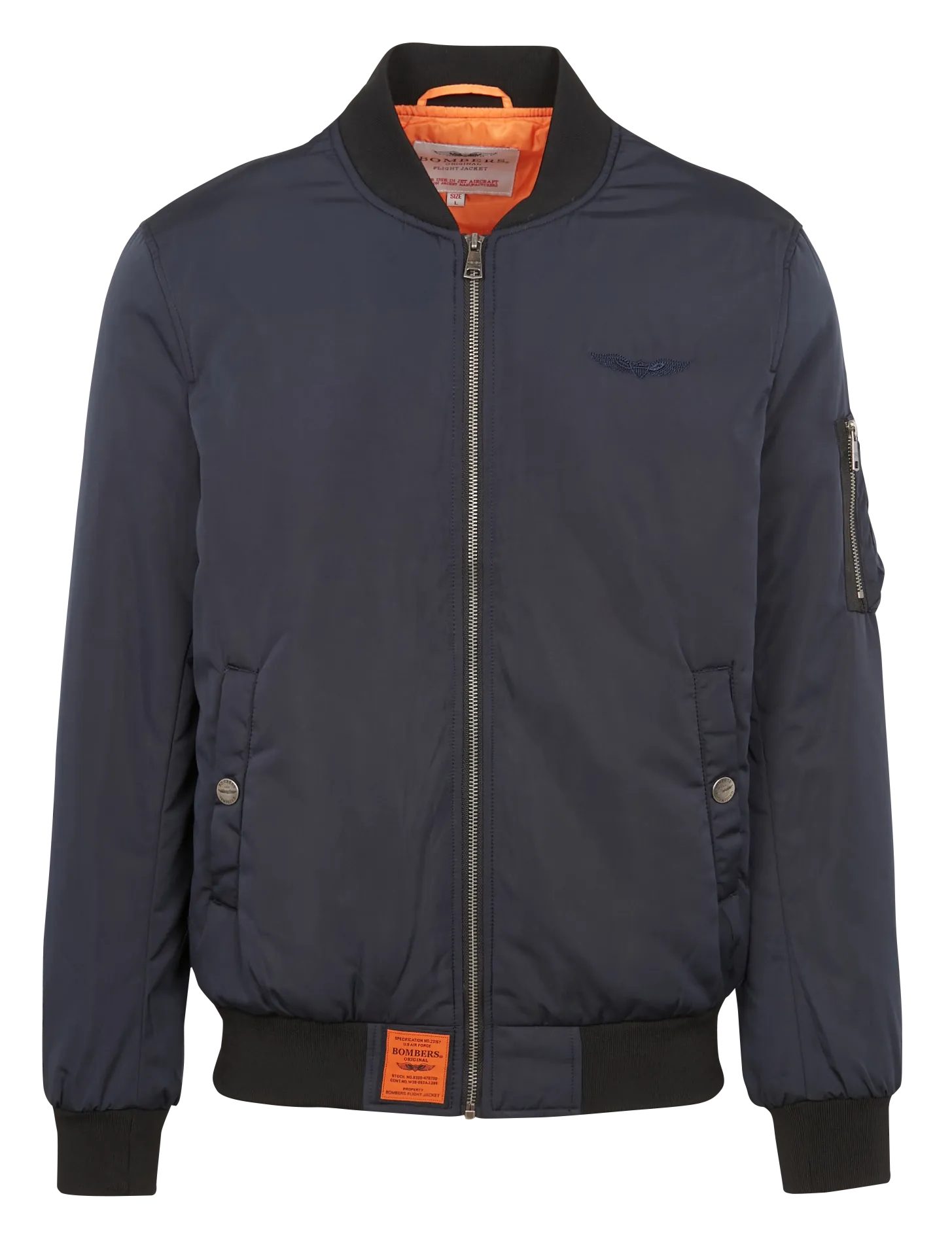 MAX  CHAQUETA BOMBER CON CUELLO REDONDO EN AZUL